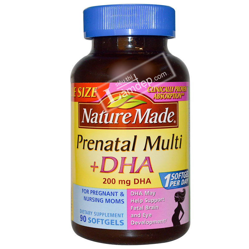 Nature Made Prenatal Multi (90 Viên) - Viên Uống Bổ Sung Vitamin Và DHA Cho Phụ Nữ Mang Thai