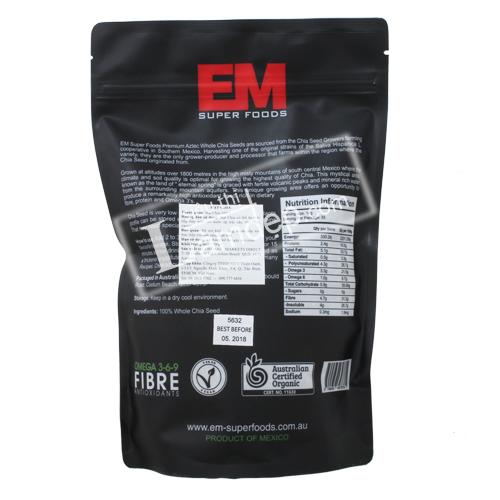 Hạt Chia Úc EM Super Foods Black Bag Chia (500g)