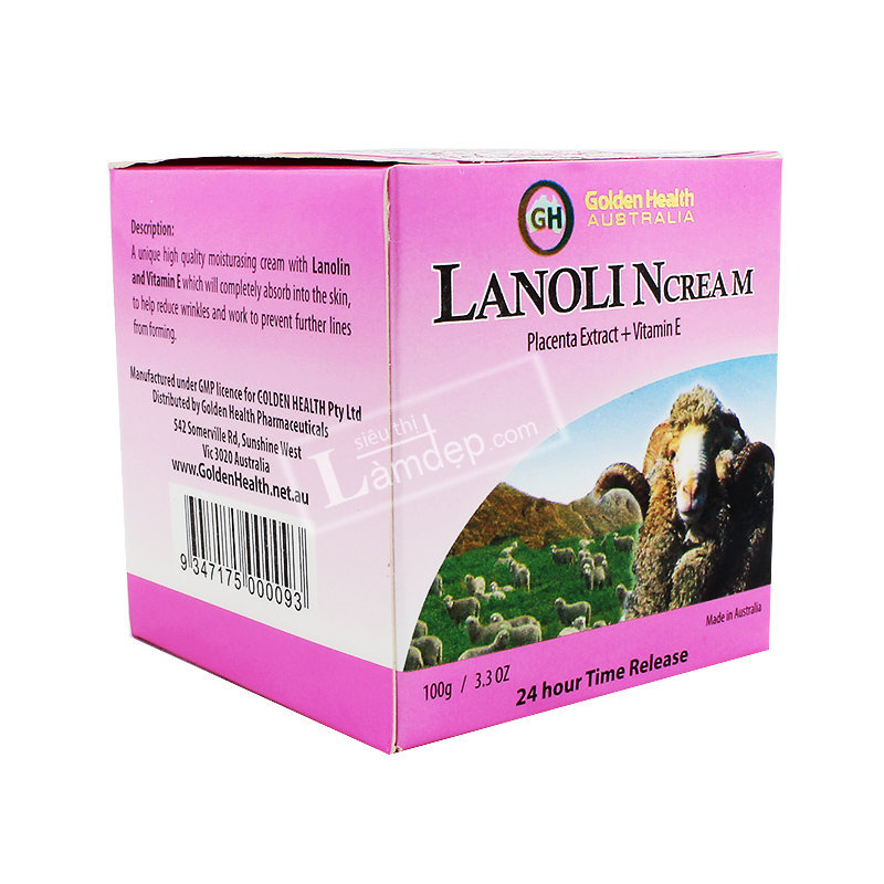 Nhau Thai Cừu Golden Health Lanolin Cream 100gr