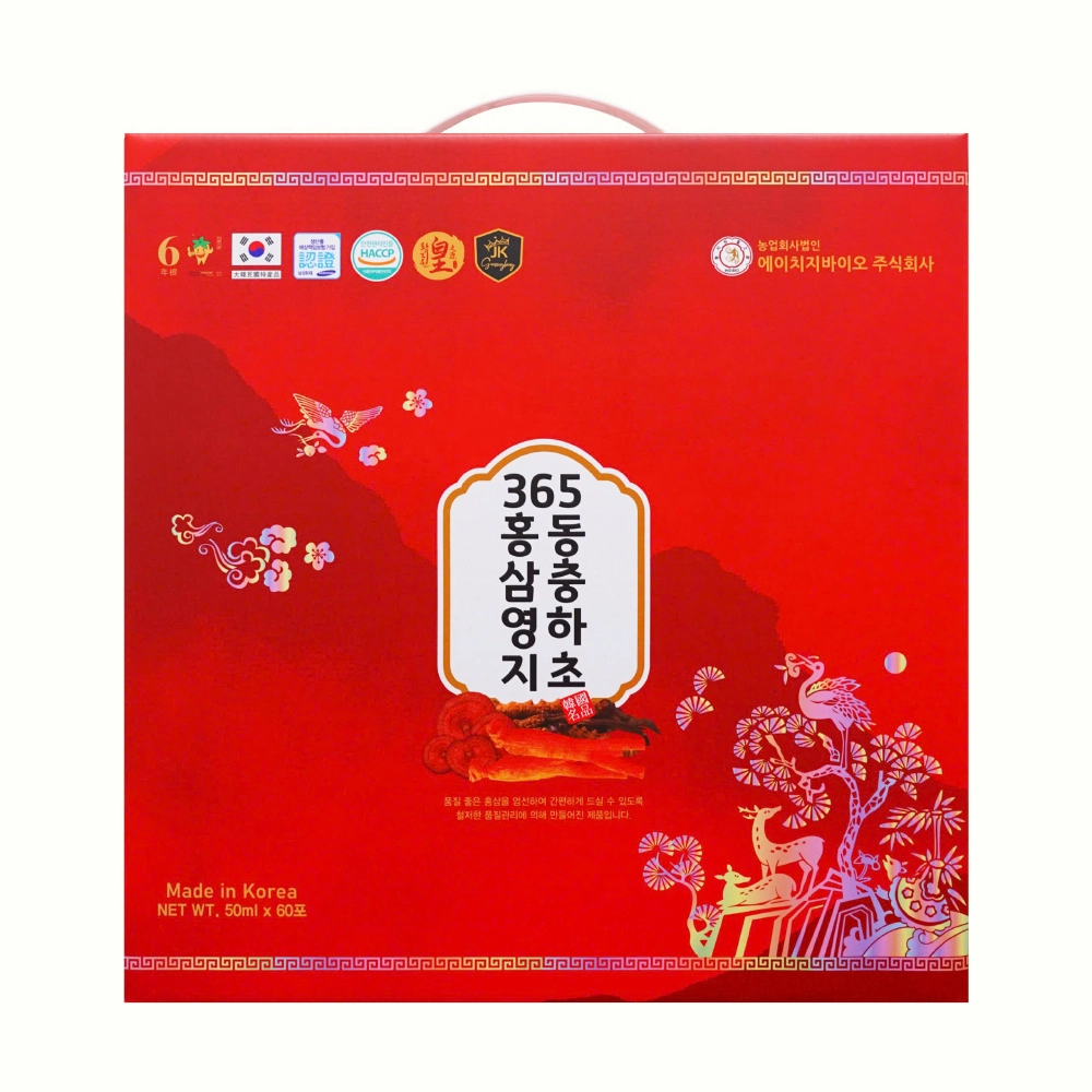 Nước Hồng Sâm Linh Chi Đông Trùng Hạ Thảo 365 Hàn Quốc (60 Gói x 50ml)