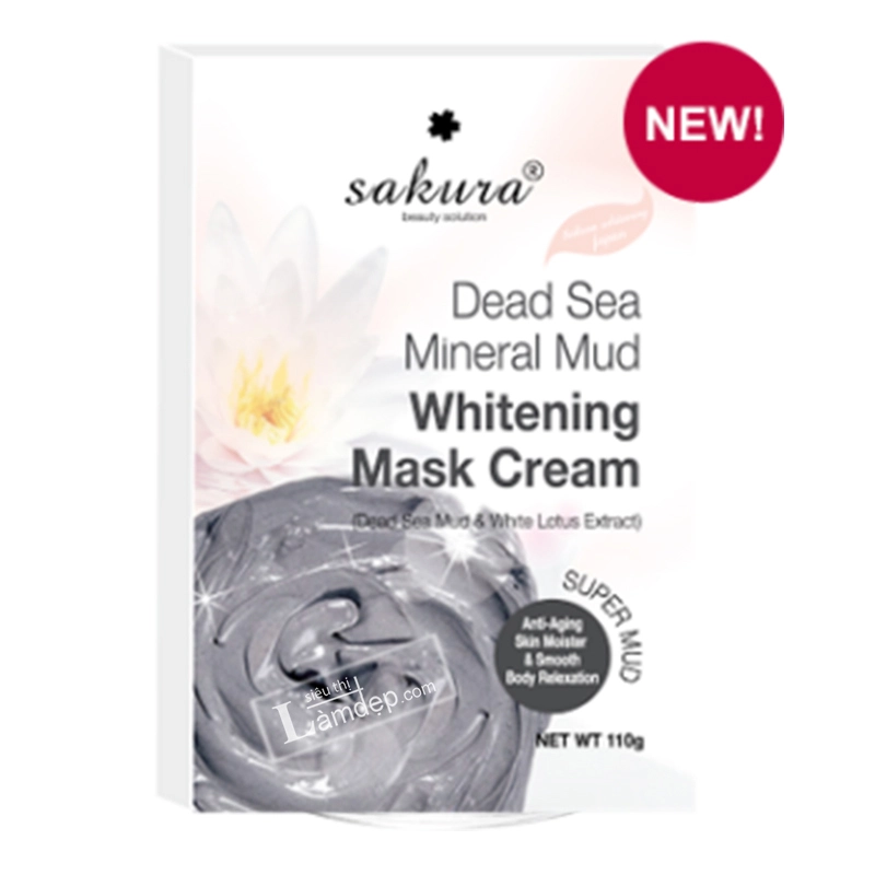 Kem Tắm Trắng Bùn Khoáng Thiên Nhiên Và Tinh Chất Sen Trắng SAKURA DEAD SEA MINERAL MUD WHITENING MASK CREAM chính hãng giá tốt tại Siêu Thị Làm Đẹp