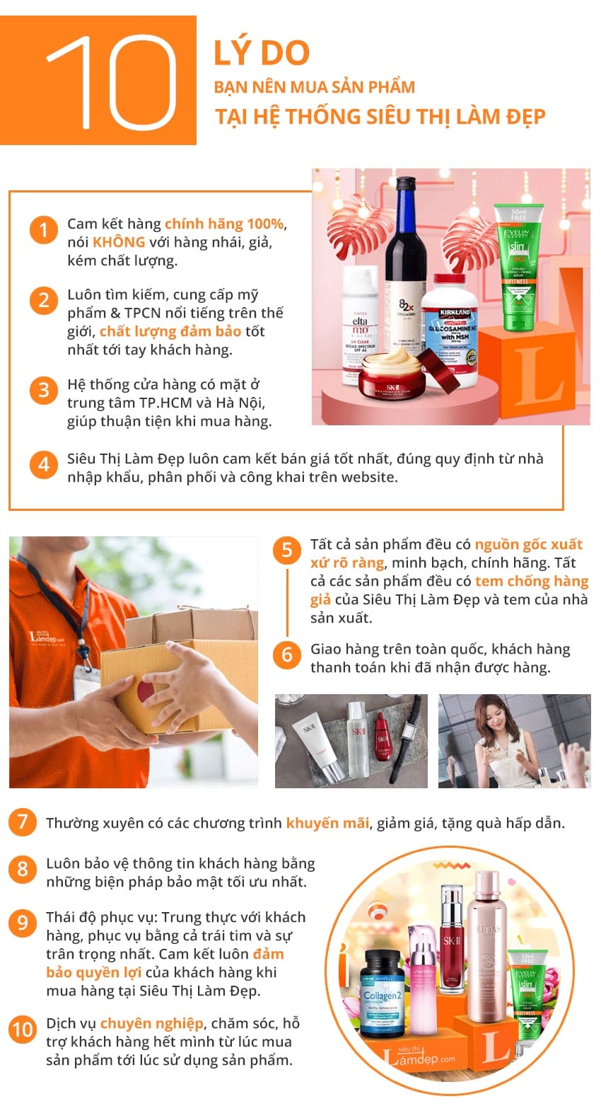 10 lý do mua hàng tại Siêu Thị Làm Đẹp