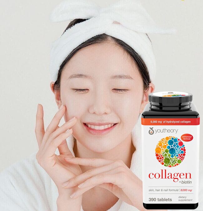 Viên Uống Collagen Youtheory +Biotin 390 Viên Type 1,2&amp;amp;3 Từ Mỹ