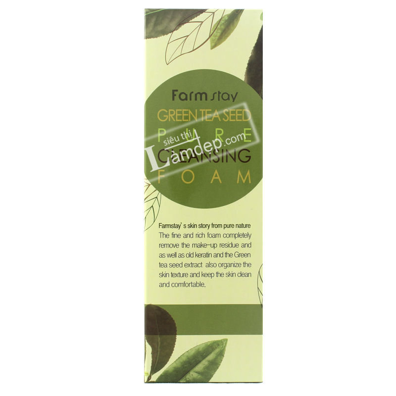 Sữa Rửa Mặt Mềm Mịn Da Chiết Xuất Trà Xanh FarmStay Pure Cleansing Foam - Green Tea Seed