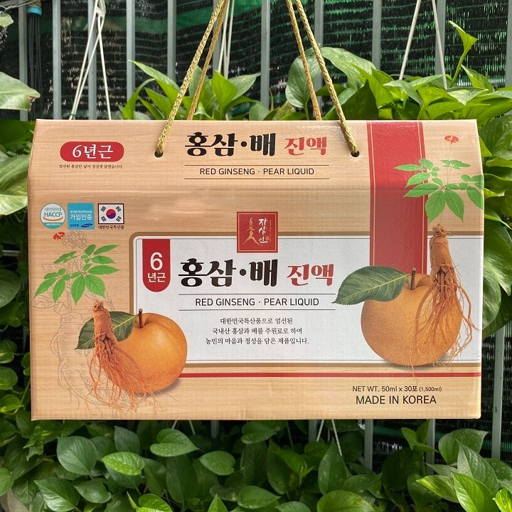 Korea Ginseng  Natural- Nước hồng sâm lê Red Ginseng Pear Liquid 30 gói x 50ml