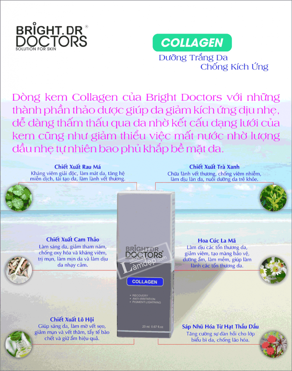 Collagen Dưỡng Trắng & Chống Kích Ứng Da Bright.Dr Doctors