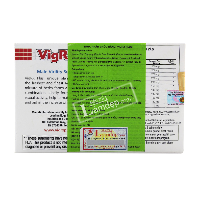 VigRx Plus - Thực Phẩm Tăng Cường Sinh Lý Nam