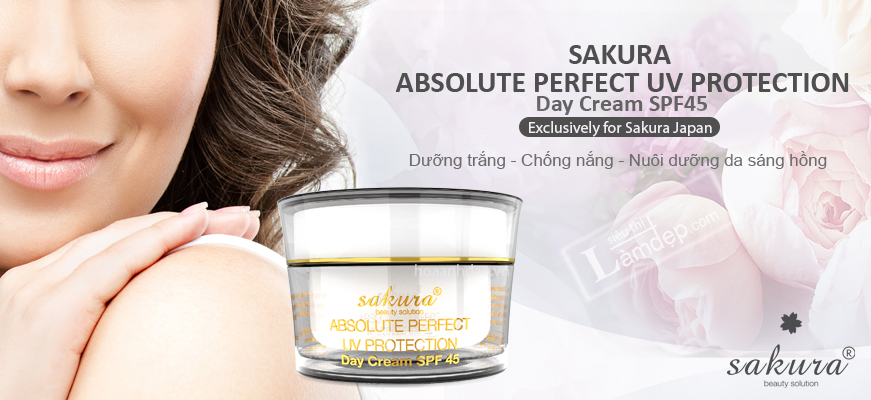 Kem dưỡng trắng da giúp giảm nám chống nắng ban ngày Sakura Day Cream SPF45