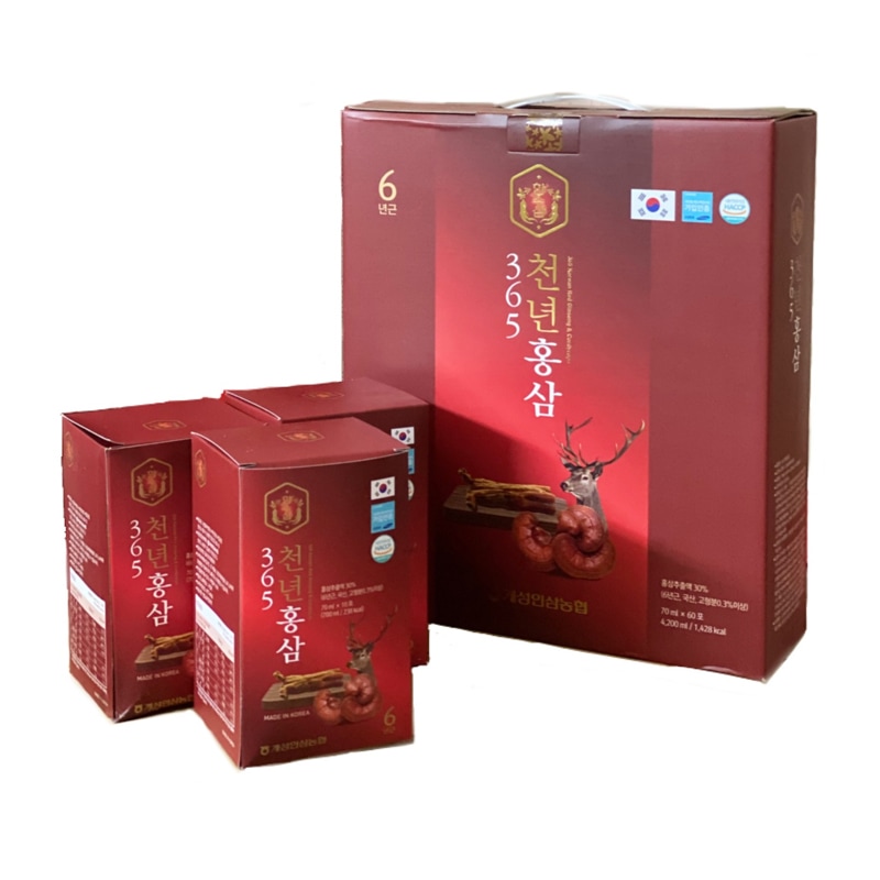 Nước Hồng Sâm Nhung Hươu Linh Chi 365 Korean Red Ginseng & Cordyceps (60  Gói/ Hộp)