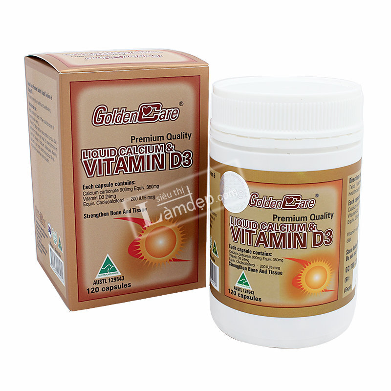 Golden Care Liquid Calcium & Vitamin D3 120 Viên