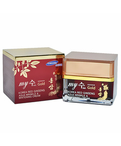 Hình Ảnh Kem Dưỡng Trắng Da Ngày Và Đêm Hồng Sâm Đỏ My Gold Korea Red Ginseng Aqua Wrinkle & Whitening Cream - sieuthilamdep.com