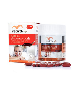 Hình Ảnh Rebirth Platinum Placenta Youth 3000mg - Viên Uống Nhau Thai Cừu (60 Viên) - sieuthilamdep.com