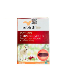 Hình Ảnh Rebirth Platinum Placenta Youth 3000mg - Viên Uống Nhau Thai Cừu (60 Viên) - sieuthilamdep.com