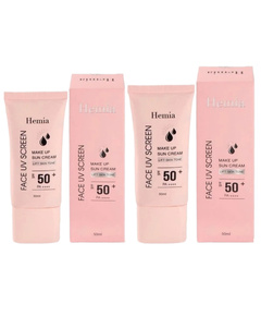 Hình Ảnh Hemia Face Uv Screen Make Up Sun Cream SPF50+ PA++++ Kem Chống Nắng (Combo 2 Hộp) - sieuthilamdep.com