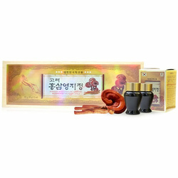 Hình Ảnh Cao Hồng Sâm Linh Chi KGS Korean Red Ginseng Linhzhi Mushroom Extract Gold Hộp Gỗ 150g (30g x 5 lọ) - sieuthilamdep.com