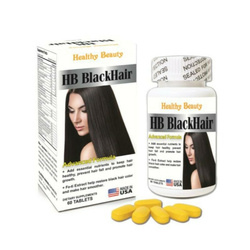 Hình Ảnh Viên Uống Chống Bạc Tóc, Rụng Tóc HB Black Hair Từ Healthy Beauty 60 Viên, Tùy Chọn: 60 Viên - sieuthilamdep.com