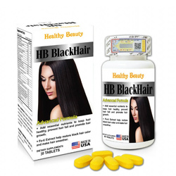 Hình Ảnh Viên Uống Chống Bạc Tóc, Rụng Tóc HB Black Hair Từ Healthy Beauty 30 Viên - sieuthilamdep.com
