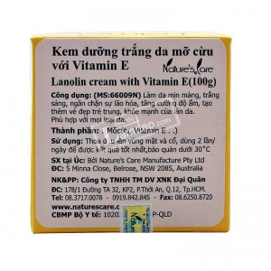 Hình Ảnh Kem Dưỡng Trắng Da Tinh Chất Mỡ Cừu Và Vitamin E Natures Care Leimei Lanolin Cream With Vitamin E 100g, 4 hình ảnh - sieuthilamdep.com