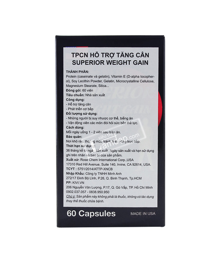 Hình Ảnh Superior Weight Gain - Viên Uống Tăng Cân Tăng Cơ Hiệu Quả, 5 hình ảnh - sieuthilamdep.com