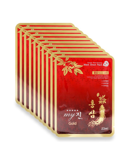 Hình Ảnh Mặt Nạ Chống Lão Hóa Hồng Sâm My Gold Korea Red Ginseng Mask Sheet Pack (10 miếng/ hộp) - sieuthilamdep.com
