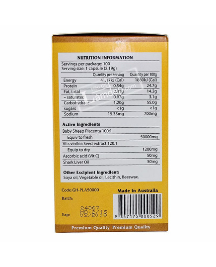 Hình Ảnh Golden Health Placenta 50000mg - Nhau Thai Cừu Úc (100 Viên), 5 hình ảnh - sieuthilamdep.com Hình Ảnh Golden Health Placenta 50000mg - Nhau Thai Cừu Úc (100 Viên), 5 hình ảnh - sieuthilamdep.com