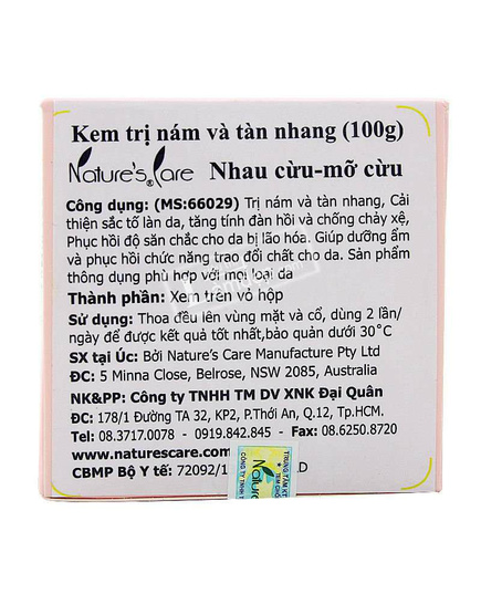 Hình Ảnh Kem Trị Nám Da Và Tàn Nhang Natures Care Leimei Lanolin Cream With Placenta, 3 hình ảnh - sieuthilamdep.com Hình Ảnh Kem Trị Nám Da Và Tàn Nhang Natures Care Leimei Lanolin Cream With Placenta, 3 hình ảnh - sieuthilamdep.com