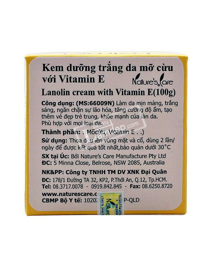 Hình Ảnh Kem Dưỡng Trắng Da Tinh Chất Mỡ Cừu Và Vitamin E Natures Care Leimei Lanolin Cream With Vitamin E 100g, 4 hình ảnh - sieuthilamdep.com Hình Ảnh Kem Dưỡng Trắng Da Tinh Chất Mỡ Cừu Và Vitamin E Natures Care Leimei Lanolin Cream With Vitamin E 100g, 4 hình ảnh - sieuthilamdep.com