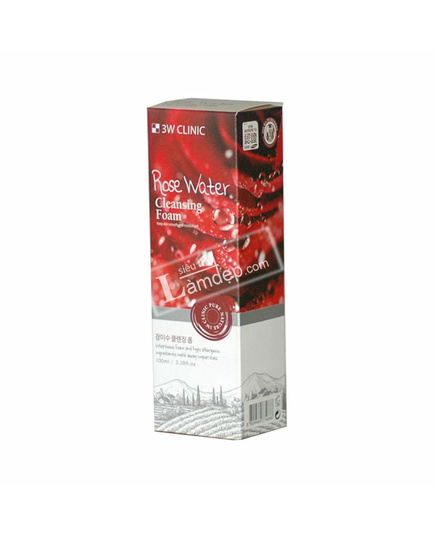 Hình Ảnh Sữa Rửa Mặt Chiết Xuất Hoa Hồng 3W Clinic Rose Water Cleansing Foam 100ml, 2 hình ảnh - sieuthilamdep.com