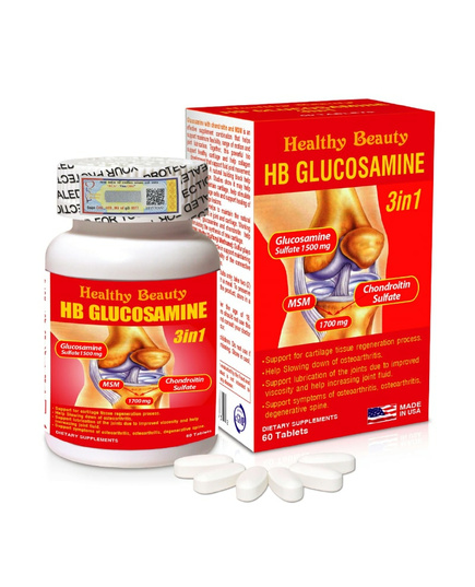 Hình Ảnh Viên Uống Bổ Khớp HB Glucosamine 3 In 1 Healthy Beauty 60 Viên - sieuthilamdep.com