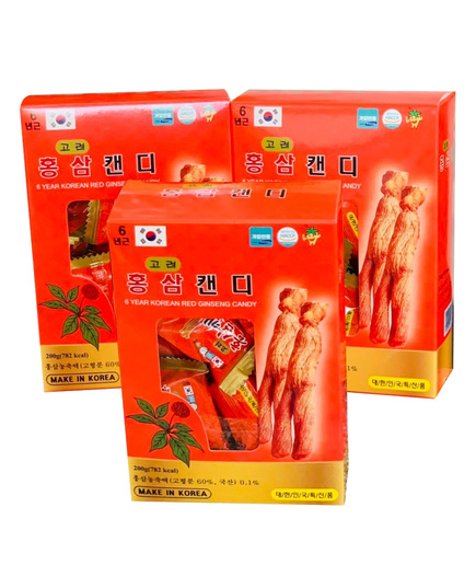 Hình Ảnh Combo 3 Hộp Kẹo Hồng Sâm Cứng 6 Year Korean Red Ginseng Candy Hàn Quốc - sieuthilamdep.com