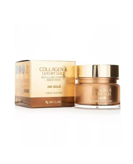 Hình Ảnh Kem Dưỡng Chống Lão Hóa Vàng 24k 3W Clinic Collagen & Luxury Gold Revitalizing Comfort Gold Cream - sieuthilamdep.com