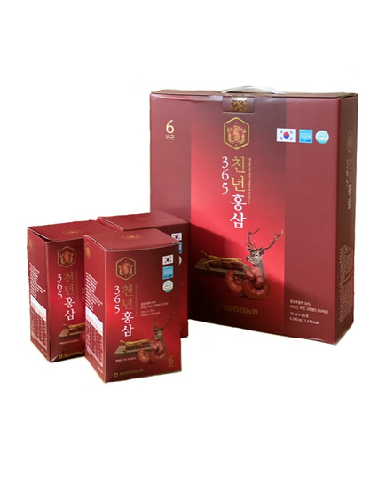 Hình Ảnh Nước Hồng Sâm Nhung Hươu Linh Chi 365 Korean Red Ginseng & Cordyceps (60 Gói/ Hộp), Tùy Chọn: 60 Gói/ Hộp - sieuthilamdep.com