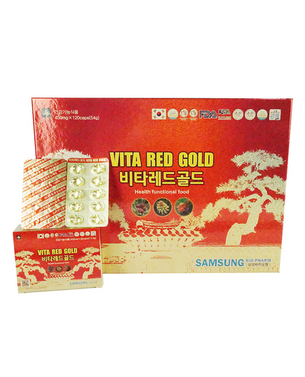 Hình Ảnh Viên Tinh Dầu Thông Đỏ Chính Phủ Samsung Bio Pharm Vita Red Gold Hàn Quốc - sieuthilamdep.com