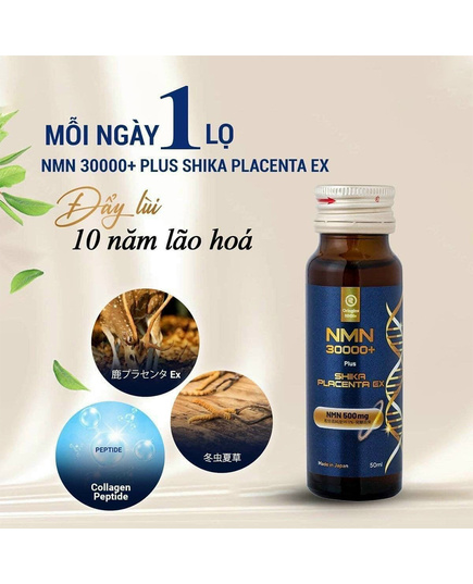 Hình Ảnh NMN 30000+ Plus Shika Placenta EX - Nước Uống Trắng Da Nhật Bản, 3 hình ảnh - sieuthilamdep.com Hình Ảnh NMN 30000+ Plus Shika Placenta EX - Nước Uống Trắng Da Nhật Bản, 3 hình ảnh - sieuthilamdep.com