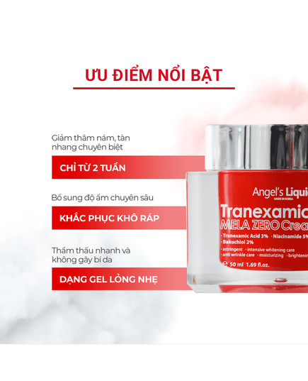 Hình Ảnh Angels Liquid Tranexamic Mela Zero Cream - Kem Dưỡng Giảm Thâm Nám, 3 hình ảnh - sieuthilamdep.com Hình Ảnh Angels Liquid Tranexamic Mela Zero Cream - Kem Dưỡng Giảm Thâm Nám, 3 hình ảnh - sieuthilamdep.com