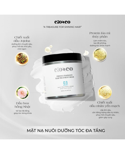 Hình Ảnh CioCo Freesia Fragrance Hair Treatment Cream - Mặt Nạ Ủ Tóc Đa Tầng, 3 hình ảnh - sieuthilamdep.com Hình Ảnh CioCo Freesia Fragrance Hair Treatment Cream - Mặt Nạ Ủ Tóc Đa Tầng, 3 hình ảnh - sieuthilamdep.com