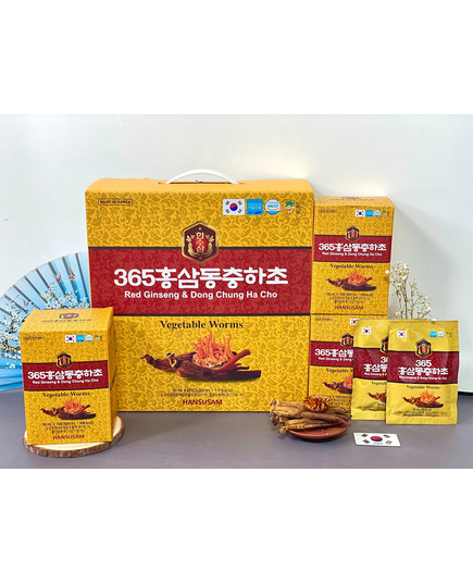 Hình Ảnh Nước Hồng Sâm Đông Trùng Hạ Thảo Hansusam Vegetable Worms Red Ginseng Dong Chung Ha Cho (60 gói x 50ml), 3 hình ảnh - sieuthilamdep.com
