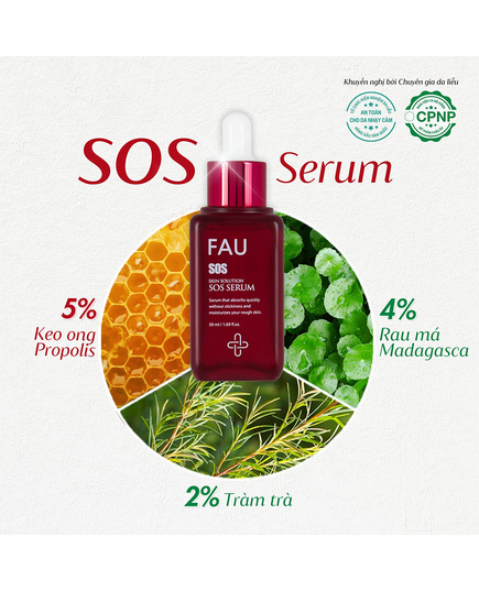 Hình Ảnh FAU Skin Solution SOS Serum - Serum Làm Dịu, Giảm Đỏ Và Phục Hồi Da (50ml), Tùy Chọn: 50ml, 2 hình ảnh - sieuthilamdep.com