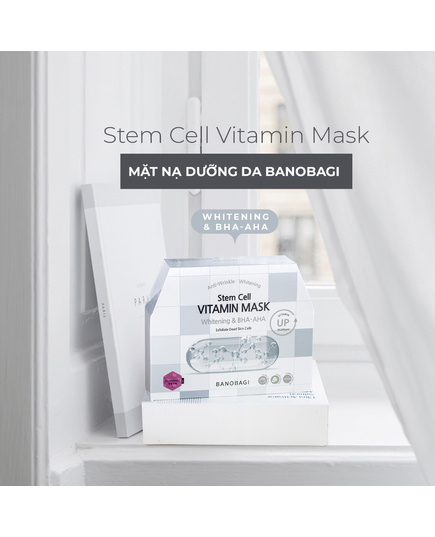 Hình Ảnh Banobagi Stem Cell Vitamin Mask Whitening & BHA-AHA - Mặt Nạ Dưỡng Trắng, Loại Bỏ Da Chết, Tùy Chọn: Whitening & BHA-AHA, 2 hình ảnh - sieuthilamdep.com
