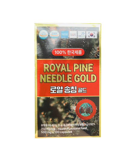 Hình Ảnh Tinh Dầu Thông Đỏ Royal Pine Needle Gold Hàn Quốc 100 Viên - sieuthilamdep.com