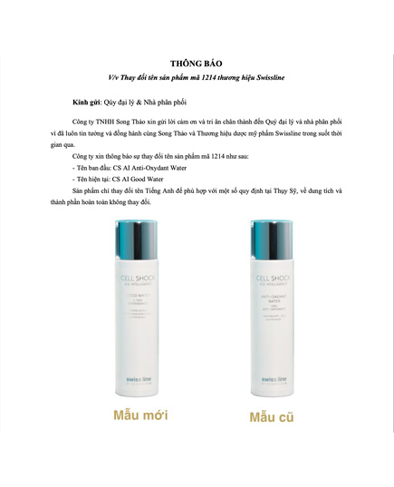 Hình Ảnh Swissline Cell Shock Age Intelligence Good Water - Toner Dưỡng Ẩm Trẻ Hoá Tế Bào (150ml), Tùy Chọn: 150ml, 2 hình ảnh - sieuthilamdep.com Hình Ảnh Swissline Cell Shock Age Intelligence Good Water - Toner Dưỡng Ẩm Trẻ Hoá Tế Bào (150ml), Tùy Chọn: 150ml, 2 hình ảnh - sieuthilamdep.com