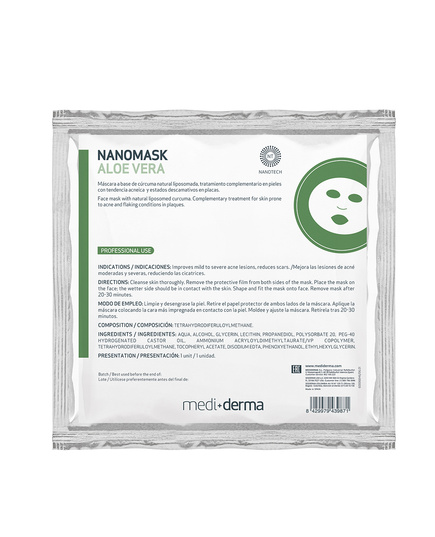 Hình Ảnh Mặt Nạ Làm Dịu, Phục Hồi Da Mediderma Nano Mask Aloe Vera - sieuthilamdep.com