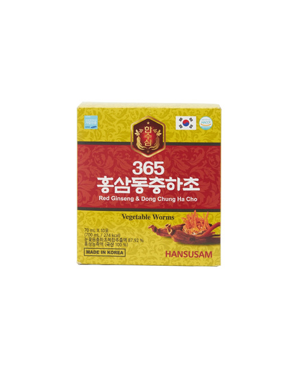 Hình Ảnh Nước Hồng Sâm Đông Trùng Hạ Thảo Hansusam Vegetable Worms Red Ginseng Dong Chung Ha Cho (20 gói x 70ml), Tùy Chọn: 20 Gói x 70ml, 3 hình ảnh - sieuthilamdep.com