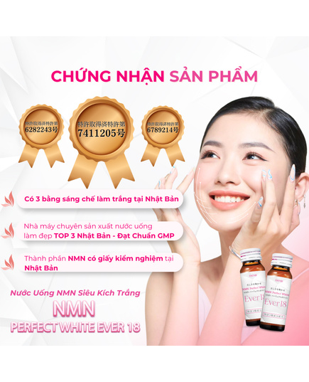 Hình Ảnh Eikenbi NMN Perfect White Ever 18 - Nước Uống Dưỡng Trắng Da Nhật Bản, 2 hình ảnh - sieuthilamdep.com Hình Ảnh Eikenbi NMN Perfect White Ever 18 - Nước Uống Dưỡng Trắng Da Nhật Bản, 2 hình ảnh - sieuthilamdep.com