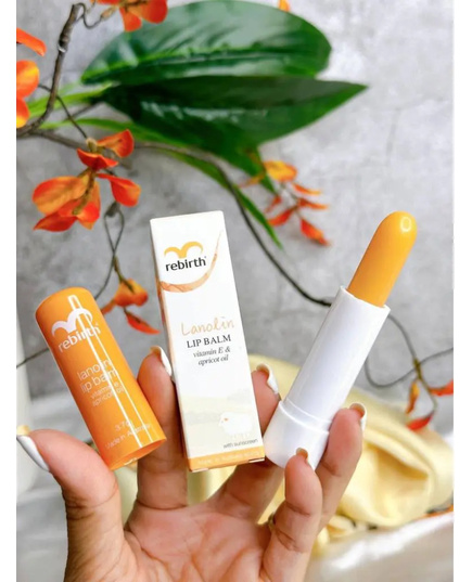 Hình Ảnh Rebirth Lanolin Lip Balm Vitamin E & Apricot Oil - Son Dưỡng Môi Chống Nắng Nhau Thai Cừu Và Vitamin E, 5 hình ảnh - sieuthilamdep.com Hình Ảnh Rebirth Lanolin Lip Balm Vitamin E & Apricot Oil - Son Dưỡng Môi Chống Nắng Nhau Thai Cừu Và Vitamin E, 5 hình ảnh - sieuthilamdep.com