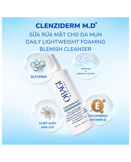 Hình Ảnh Obagi Clenziderm M.D Daily Lightweight Foaming Blemish Cleanser - Sữa Rửa Mặt Cho Da Mụn, 3 hình ảnh - sieuthilamdep.com Hình Ảnh Obagi Clenziderm M.D Daily Lightweight Foaming Blemish Cleanser - Sữa Rửa Mặt Cho Da Mụn, 3 hình ảnh - sieuthilamdep.com