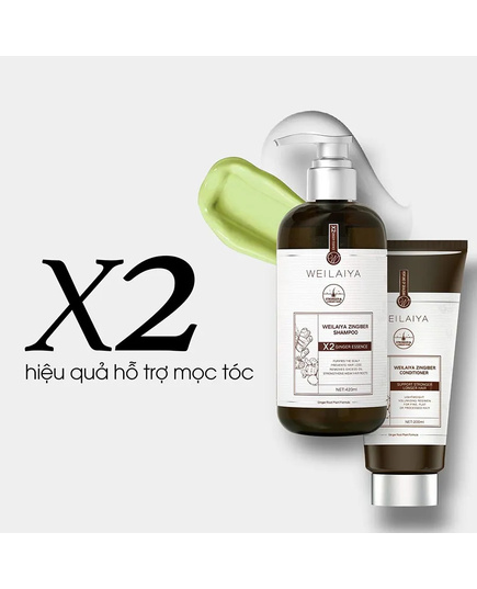Hình Ảnh Weilaiya Zingiber X2 Ginger Essence - Bộ Gội Xả Gừng Hỗ Trợ Mọc Tóc, Chống Lão Hóa Da Đầu, 2 hình ảnh - sieuthilamdep.com