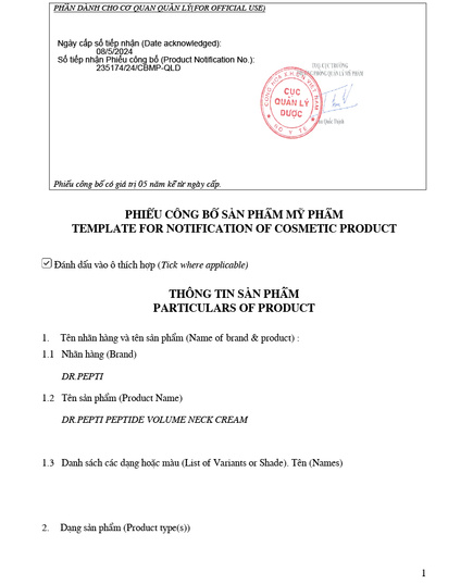 Hình Ảnh Dr.Pepti Peptide Volume Neck Cream Lifting Massage - Kem Dưỡng Da Vùng Cổ, 7 hình ảnh - sieuthilamdep.com