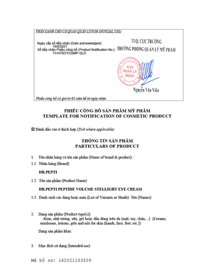 Hình Ảnh Dr.Pepti Peptide Volume Stellight Eye Cream - Kem Tế Bào Gốc Dưỡng Da Vùng Mắt, 2 hình ảnh - sieuthilamdep.com