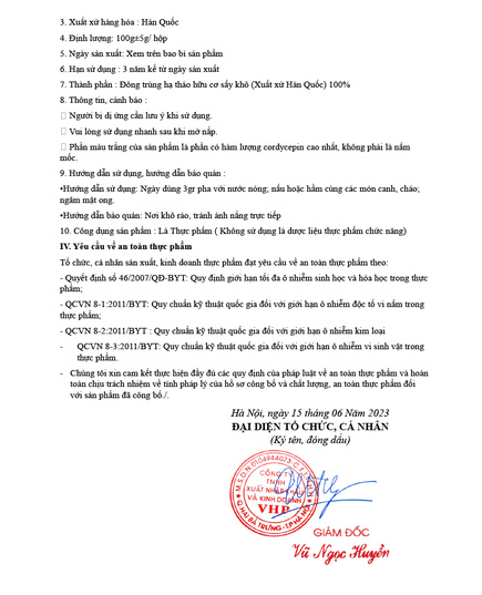 Hình Ảnh Nấm Đông Trùng Hạ Thảo Sấy Khô Daedong Royal Cordyceps Militairs 100gr, 3 hình ảnh - sieuthilamdep.com